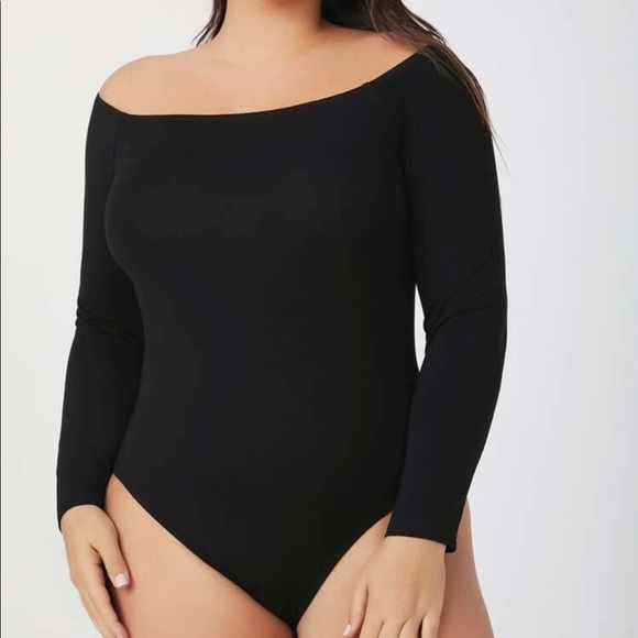 PLUS off the shoulder long sleeve bodysuit white - Picture 8 of 9